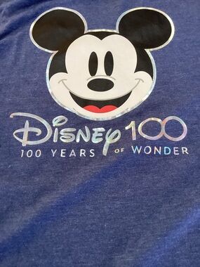 Disney, Blue  ,Mickey ,100 Years of Wonder, Graphic TShirt,Size Extra Large